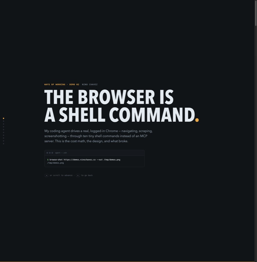Source frame from The Browser Is a Shell Command